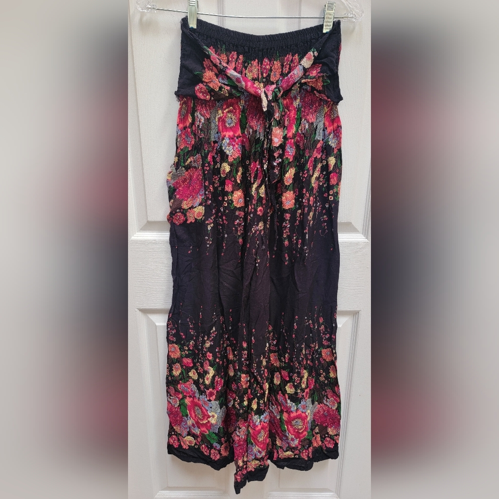 Bangkok Floral Wide Leg Pants Made In Thailand One Size